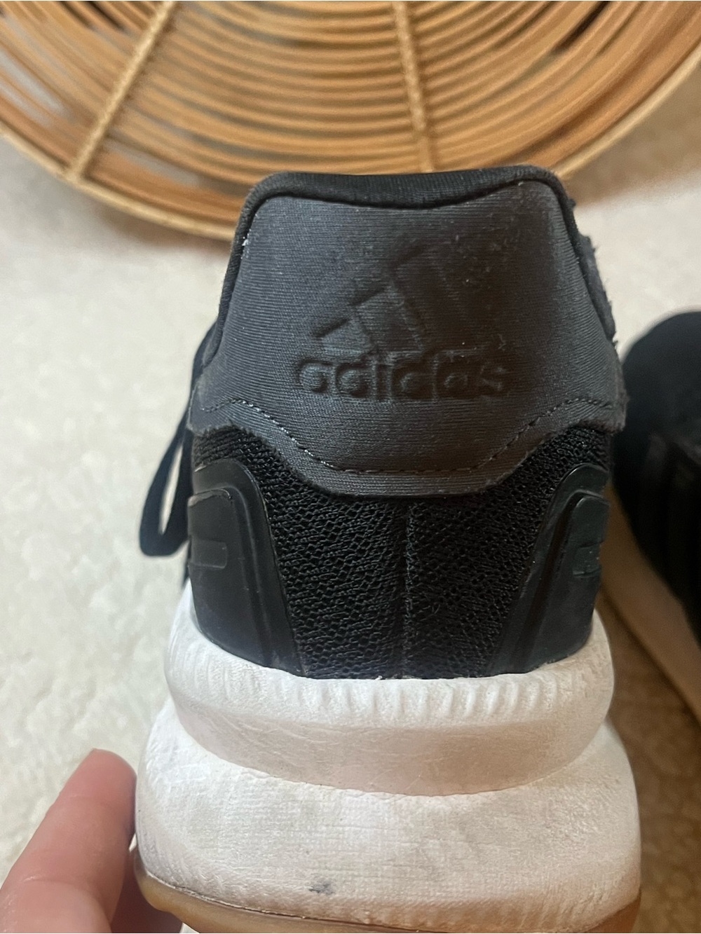 adidas Black Athletic Running Shoes with White Midsole - Picture 5 of 9